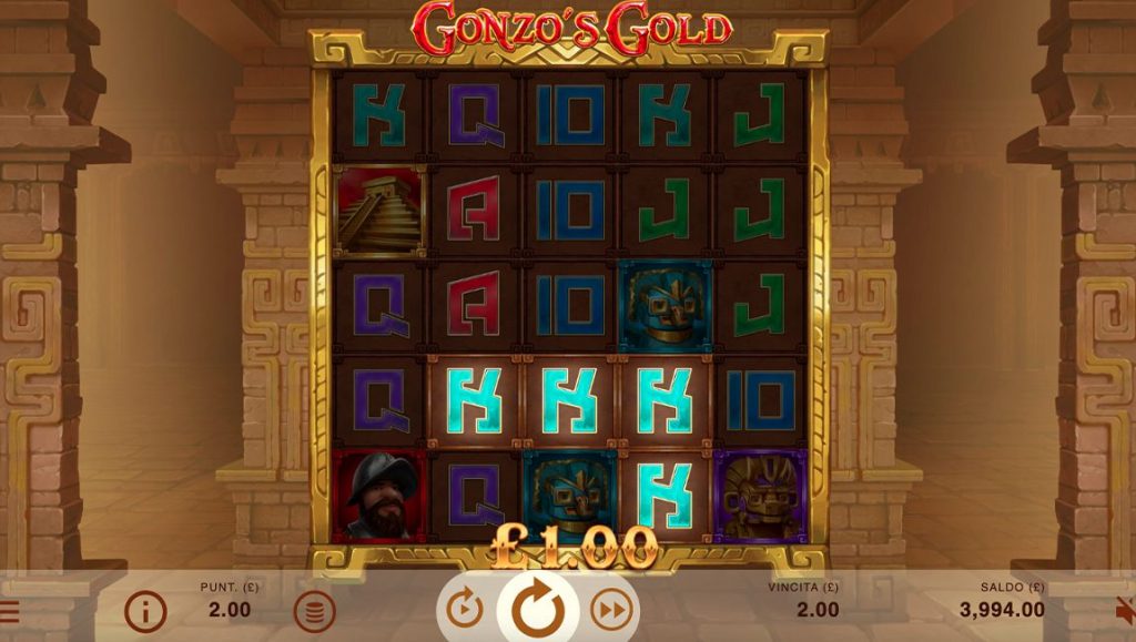 Gonzo's Gold slot machine Netent su Betaland