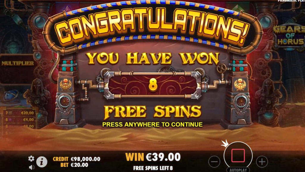 Gears of Horus slot Free Spins